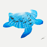 Underwater Blue Turtle – Original Oil Painting in various sizes – Hailsham, East Sussex Artist Andy Tardif
