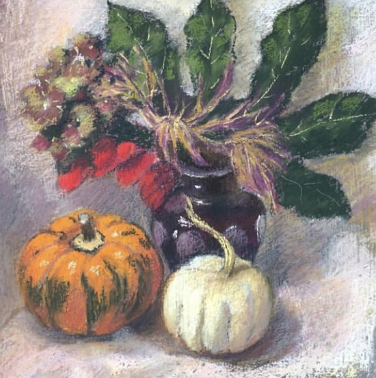 Framed Autumnal Pastel -Bromley Art Society member Nellie Katchinska